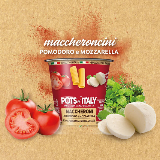 ITALIAN PASTA CUP - MACCHERONI POMODORO E MOZZARELLA - Prezzo di lancio